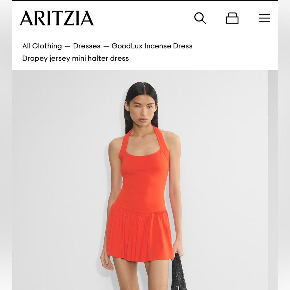 Wilfred Poppy Red Mini Halter Dress
